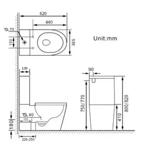 Eros ES OVAL monoblokk WC - perem nélküli - WC ülőkével komplett