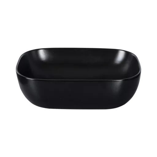 Eros SMILE 3 - PULTRA ültethető - Top Counter - porcelán mosdó - MATT FEKETE - 46,5 x 32,5 x 13 cm
