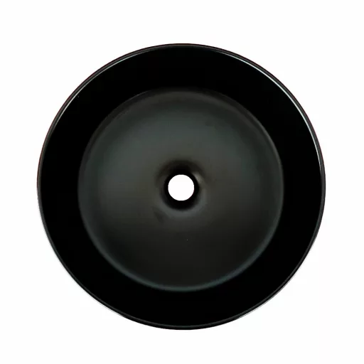 Eros SIMPLE 8 - PULTRA ültethető - Top Counter - porcelán mosdó - MATT FEKETE - 36 x 36 x 13 cm