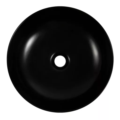 Eros RAISE - PULTRA ültethető - Top Counter - porcelán mosdó - MATT FEKETE - O - Ø 41 cm