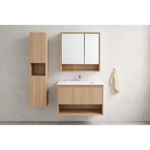 TMP SLIM STRIPE 60 fali függesztett fürdőszobabútor - SKY E-8099-60 porcelán mosdóval - 61 x 46 cm