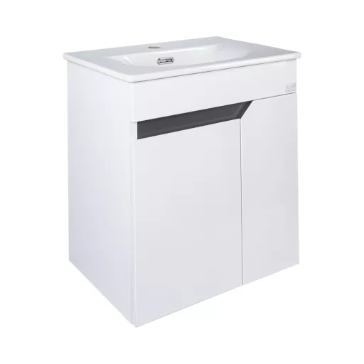 TMP VISION 50 fali függesztett fürdőszobai bútor - SKY 3 E-8099-50 porcelán mosdóval - 51 x 40 cm