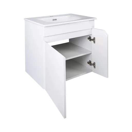 TMP VISION 60 fali függesztett fürdőszobai bútor - SKY E-8099-60 porcelán mosdóval - 61 x 46 x 56 cm