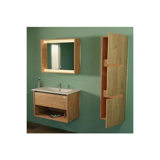 TMP NORD CRAFT 60 fali függesztett fürdőszobabútor - SKY E-8099-60 porcelán mosdóval- 61 x 46 cm