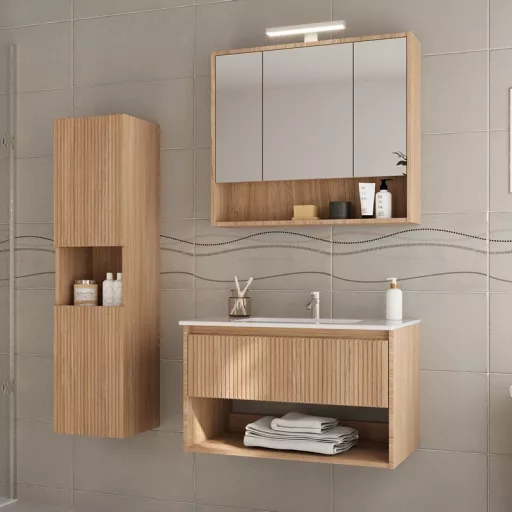 TMP SLIM STRIPE tükrös szekrény - 75 x 65 cm