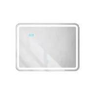   Viva AURA fürdőszoba tükör - érintőkapcsolós - páramenetesítős - órával - LED - FEKVŐ - 80 x 60 cm