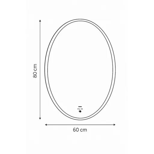 Viva AURA PINO 60 fürdőszoba tükör - érintésmentes - AMBIENT LED - ELIPSZIS -ÁLLÓ - 60x80 cm