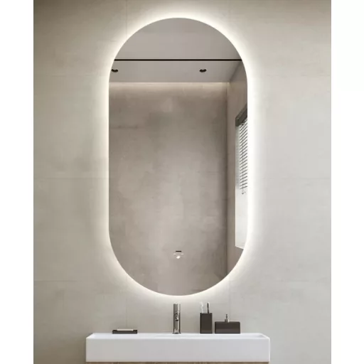 Viva AURA PINO 50 fürdőszoba tükör - érintésmentes - AMBIENT LED - OVÁLIS - ÁLLÓ - 50x90 cm