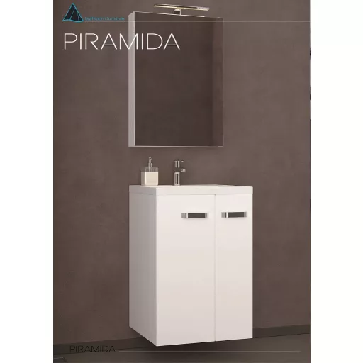 Piramida EURIDIKA 50L fali / álló fürdőszobabútor - műmárvány mosdóval - 50 x 75 x 38 cm