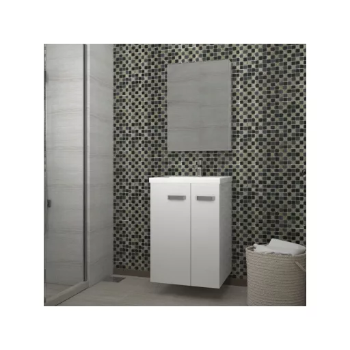 Piramida EURIDIKA 50L fali / álló fürdőszobabútor - műmárvány mosdóval - 50 x 75 x 38 cm