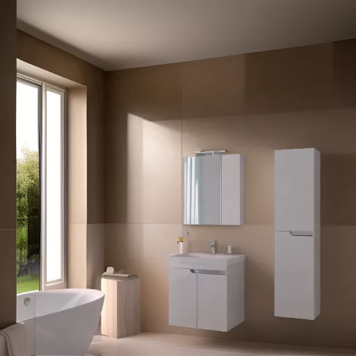 Piramida EURIDIKA 60 LH fali fürdőszobabútor - műmárvány mosdóval - 2 ajtós - 60 x 64 x 38 cm