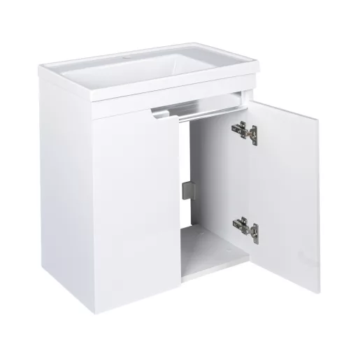 Piramida EURIDIKA 60 LH fali fürdőszobabútor - műmárvány mosdóval - 2 ajtós - 60 x 64 x 38 cm