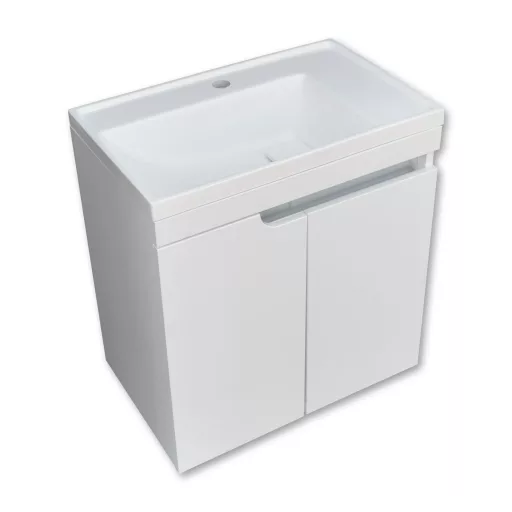 Piramida EURIDIKA 60 LH fali fürdőszobabútor - műmárvány mosdóval - 2 ajtós - 60 x 64 x 38 cm