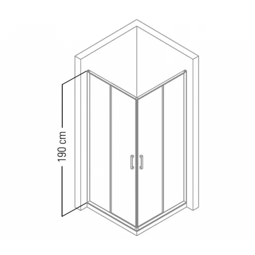 Vela Banyo TMP zuhanykabin - 90 SZÖGLETES - 5 mm víztiszta vízlepergető üveggel - 90 x 90 x 190 cm