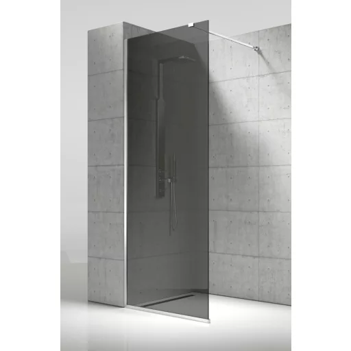 Vela Banyo WALK IN zuhanyfal - 8 mm vízlepergető FÜSTÜVEG - 80 x 200 cm