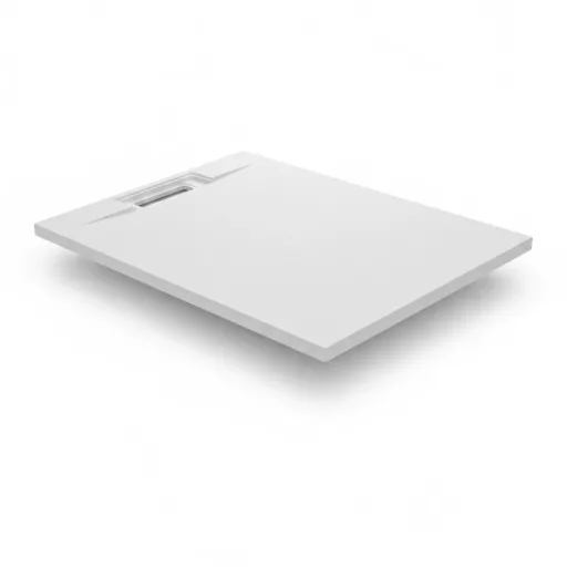 Zuhanytálca - kőhatású, strukturált pala - kompozit ásvány - Viva ES - matt fehér - 80 x 120 x 3 cm