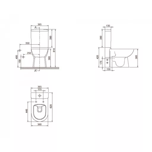 CeraStyle BELLA monoblokk WC - WC tartály - öblítőszelep