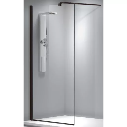 Viva AQUA Max WALK IN Zuhanyfal - FEKETE profil - 8 mm vízlepergető víztiszta üveg - 80 x 200 cm