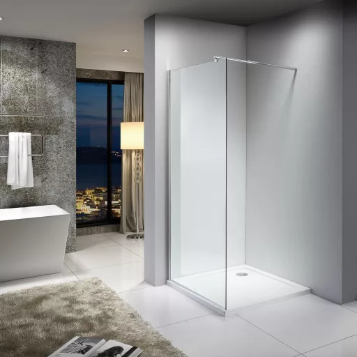 Viva AQUA Max WALK IN zuhanyfal - 8 mm vízlepergető víztiszta üveg - 110 x 200 cm