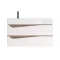 Piramida EURIDIKA fali fürdőszobabútor - műmárvány mosdóval -2 fiókos - ALPINFEHÉR-TÖLGY - 90 x 41 x 56 cm