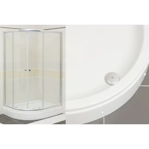 Favorit HEDO zuhanytálca íves aszimmetrikus JOBBOS - szaniter akril - 115 x 90 cm