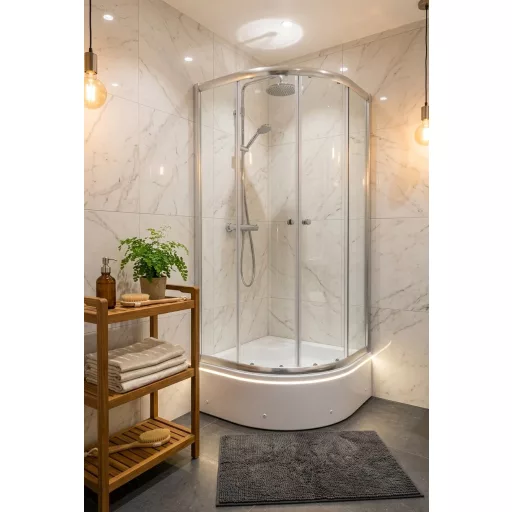 Favorit STEP MAGASÍTOTT zuhanytálca íves - szaniter akril - 90 x 90 x 32 cm