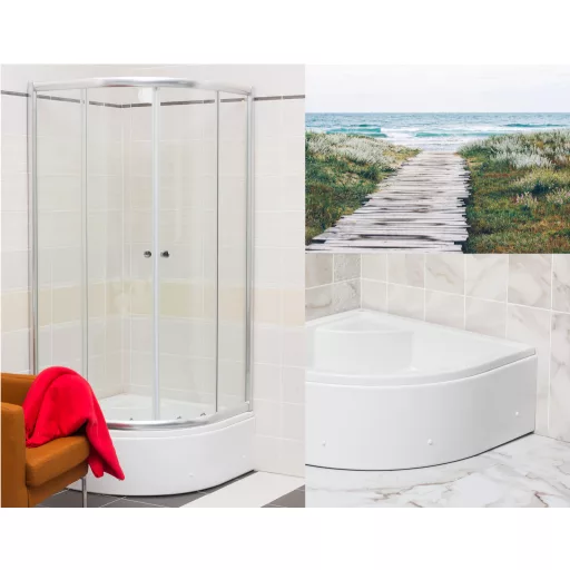 Favorit STEP MAGASÍTOTT zuhanytálca íves - szaniter akril - 90 x 90 x 32 cm