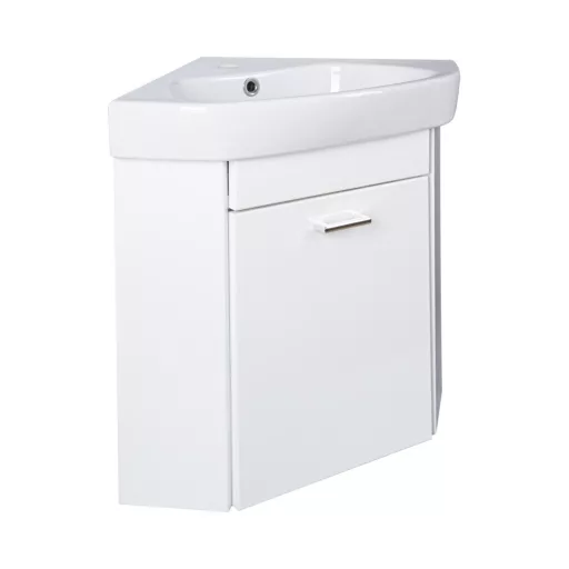 VivaStyle ARDA fali sarokszekrény CeraStyle ARDA porcelán sarokmosdóval 46 x 46 cm - BALOS