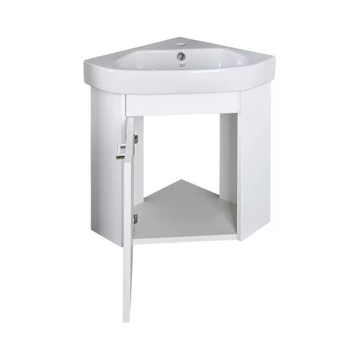 VivaStyle ARDA fali sarokszekrény CeraStyle ARDA porcelán sarokmosdóval 46 x 46 cm - BALOS