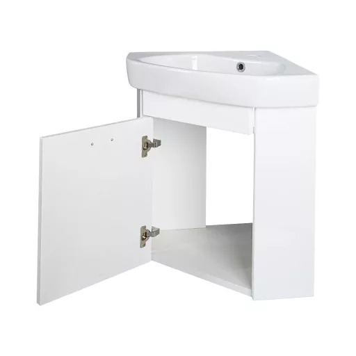 VivaStyle ARDA fali sarokszekrény CeraStyle ARDA porcelán sarokmosdóval 46 x 46 cm - BALOS