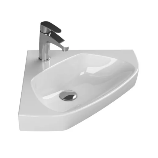 VivaStyle ARDA fali sarokszekrény CeraStyle ARDA porcelán sarokmosdóval 46 x 46 cm - BALOS