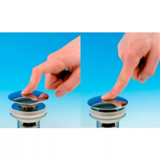 Klikk - klakk leeresztő - MATT FEKETE - porcelán - túlfolyós mosdókagylóhoz - 5/4" - Ø 73 mm