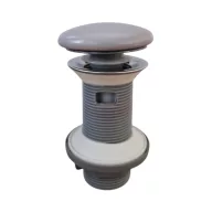   Klikk - klakk leeresztő - MATT SZÜRKE - porcelán - túlfolyós mosdókagylóhoz - 5/4" - Ø 73 mm