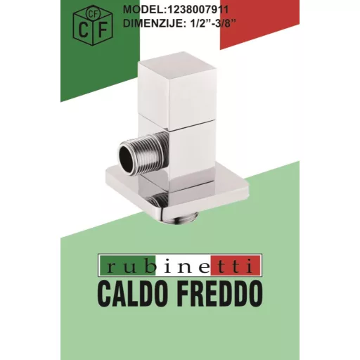 Caldo Freddo QUADRO - sarokszelep - KRÓM - kerámiabetétes - 1/2 " - 3/8"