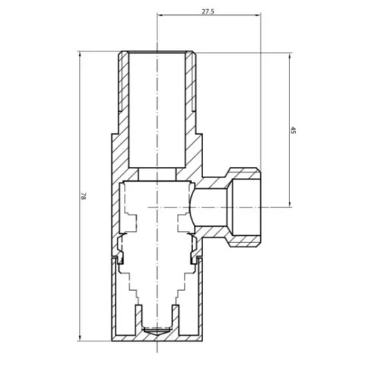 Caldo Freddo QUADRO - sarokszelep - KRÓM - kerámiabetétes - 1/2 " - 3/8"