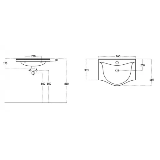 VivaStyle BIANKA 65 lábon álló fürdőszobabútor 3 fiókos Sanovit ALBATROS10065 mosdóval 64,5x46,5cm