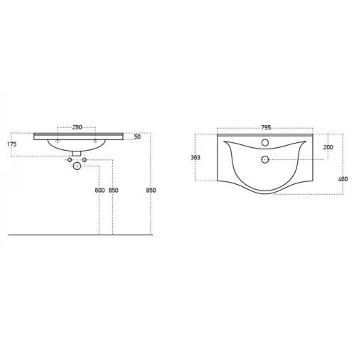 VivaStyle BIANKA 80 lábon álló fürdőszobabútor 3 fiókos Sanovit ALBATROS 10080 mosdóval 80 x 46 cm