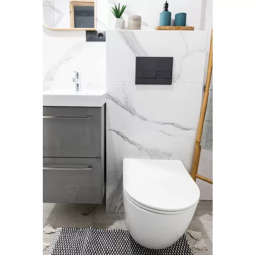 Eros ES BELLA SLIM fali WC - perem nélküli - WC ülőkével - VORTEX örvényöblítéssel - 49 cm