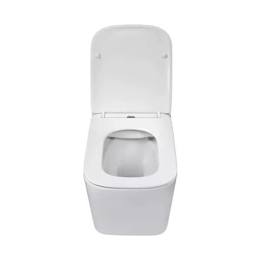Eros ES QUADRO fali wc - ülőkével komplett - perem nélküli öblítés - 49,5 cm