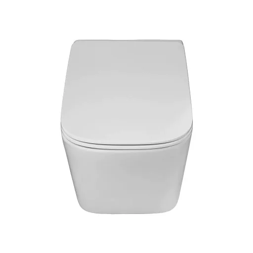 Eros ES QUADRO fali wc - ülőkével komplett - perem nélküli öblítés - 49,5 cm