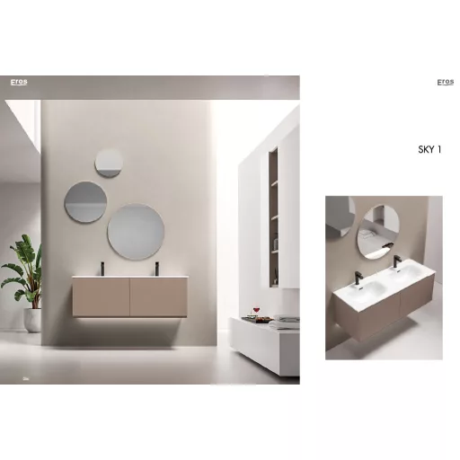Eros SKY 1 - beépíthető mosdó DUPLA - 121 x 46 cm