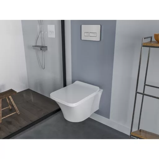 CeraStyle IBIZA fali WC - MATT FEHÉR - BEÉPÍTETT bidé funkcióval - perem nélküli