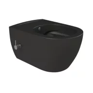   CeraStyle CITY fali WC - MATT FEKETE - BEÉPÍTETT bidé funkcióval - perem nélküli