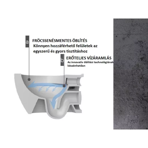 CeraStyle CITY fali WC - MATT BÉZS - rimless - perem nélküli - rejtett szerelésű