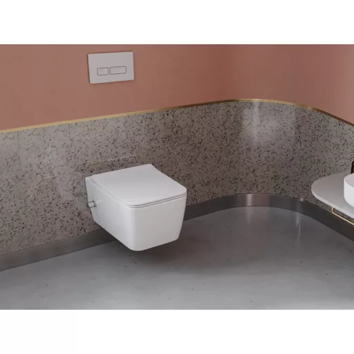 CeraStyle HERA fali WC - MATT FEHÉR - BEÉPÍTETT bidé funkcióval - perem nélküli