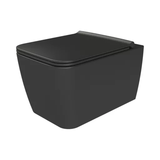 CeraStyle HERA fali WC - MATT FEKETE - rimless - perem nélküli - rejtett szerelésű