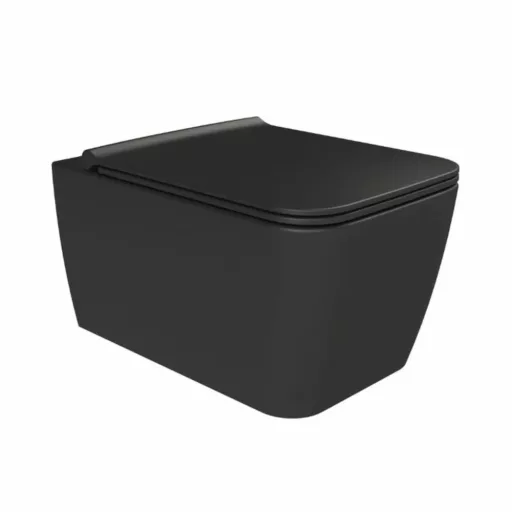 CeraStyle HERA fali WC - MATT FEKETE - rimless - perem nélküli - rejtett szerelésű