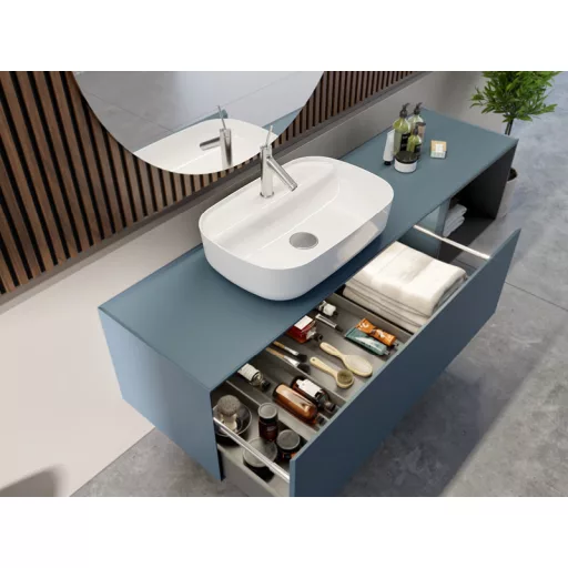 CeraStyle AQUA - PULTRA ültethető - Top Counter - porcelán mosdó - MATT FEHÉR - 60 x 40 cm