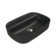   CeraStyle AQUA - PULTRA ültethető - Top Counter - porcelán mosdó - MATT FEKETE - 60 x 40 cm