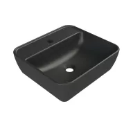   CeraStyle ONE - PULTRA ültethető - Top Counter - porcelán mosdó -  - MATT FEKETE - 46 x 42 cm